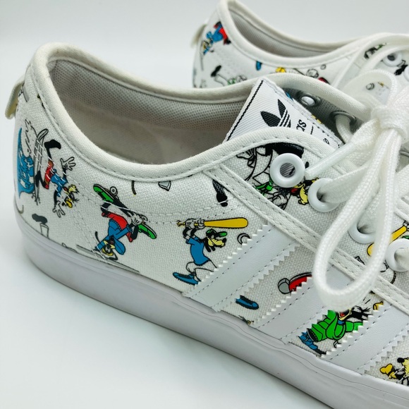 Adidas Originals Nizza x Disney Sport Goofy White Sneakers - Picture 7 of 16